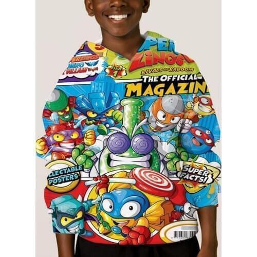 Super Zings Hoodie Kids Cute 3D Cartoon Sweatshirt Boy Girl Superzings Pullover New Children Harajuku Autumn Winter Tops