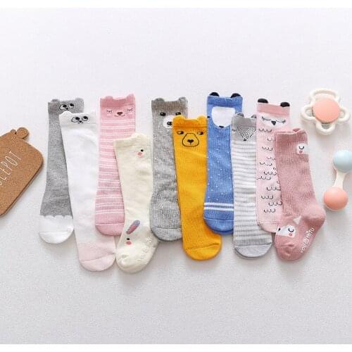 Children Cartoon Socks Stereo Ear Drum Baby Sokken Kids Girl Knee High Foor Sock Animal Print Knee Sock