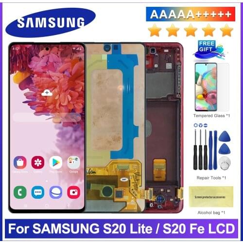 Original 6.5'' For Samsung Galaxy S20 Fan G780F S20 FE 4G Display touch screen Digitizer with Frame for samsung s20 lite lcd