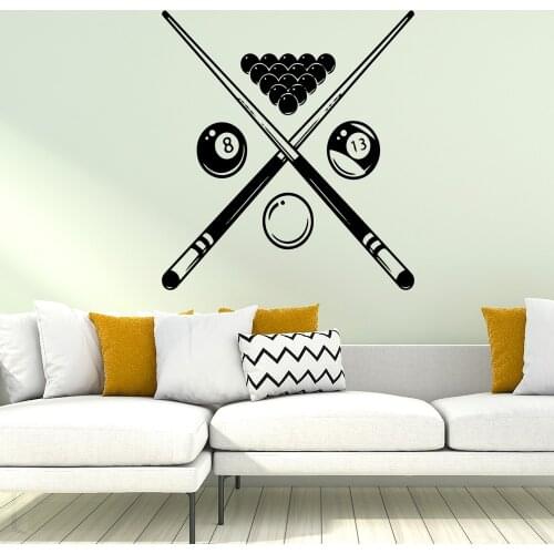 Diy Billiards Wall Art Decals For Kids Rooms Mural Pvc Wall Stickers For Living Room Vinyl naklejki billiard parlor wallpaper