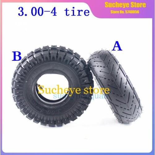 Two Options High quality tyres 3.00-4 (10"x3", 260x85) Knobby Scooter, ATV and Go Kart Electric scooter DIY Tires and Tube Set