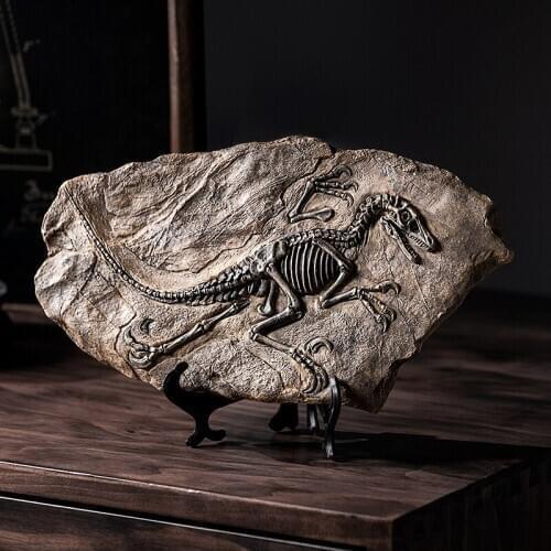 Dinosaur Skull Resin Fossil Figurines Desk Home Decoration Accessories Dinosaur Skull Sculpture Room Ornament Desk Decoration