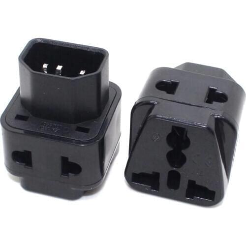 IEC 320 C14 UPS Power Connector Plug, 10A 250V Universal Female AU/US/UK/EU Socket To C14 Male Converter Power Adapter Black/Whi