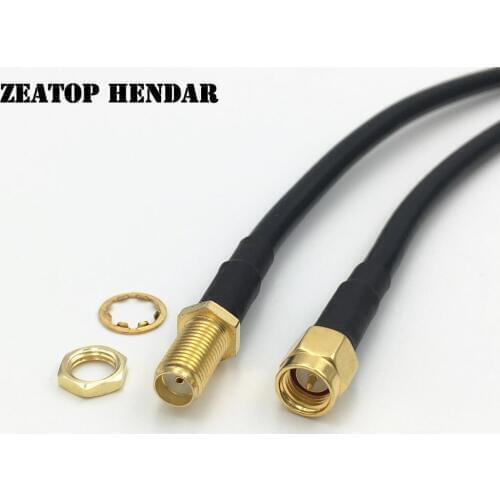 5Pcs RG58 / LMR195 Wire SMA Male Jack to SMA Female Plug RF Extension Coaxial Pigtal Cable Connector 20CM 30CM 50CM 1M 2M 3M 5M