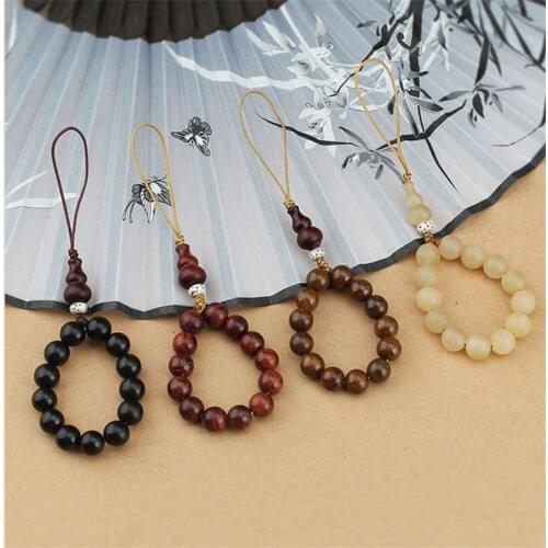 Creative Design Personality Female Mobile Phone Chain Lanyard Short Rope Bead Bracelet Bodhi Lotus Hanging Wrist Bracelet