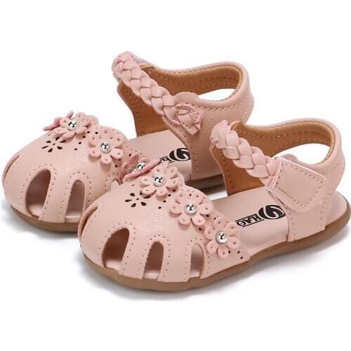 Cute Girl Princess Sandals Summer Girl Sandals Toddler Shoes PU Rubber Bottom Slip Flowers Baby Shoes Brand 2019
