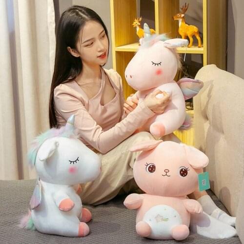 45CM Cute Unicorn Rabbit Soft Stuffed Plush Toys Cartoon Animal Doll Home Decoration Birthday Holiday Gift