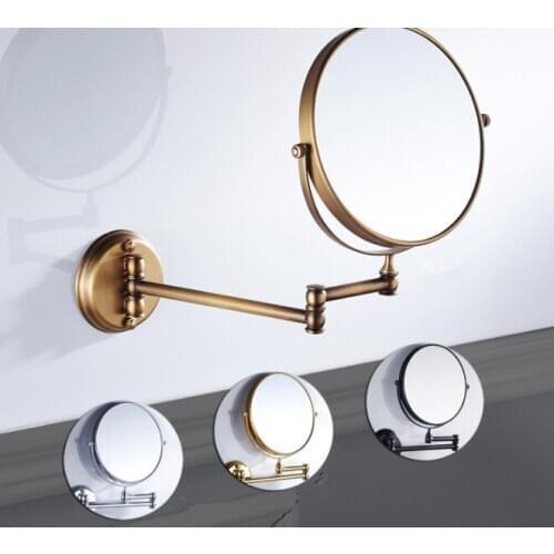 Fashion Retro Bathroom 8 Inch Folding Makeup Mirror Flip Telescopic Mirror Creative Personality Wall Hanging Bathroom MirrorQ420