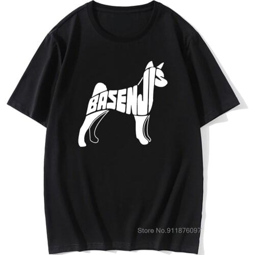 Basenji Dog Art T-Shirt Men Novelty Gift Cotton Short Sleeve Oversized Funny T Shirt Graphic Harajuku Vintage