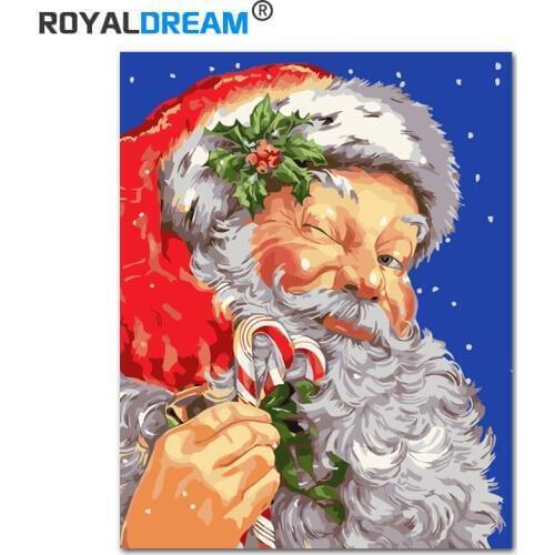 ROYALDREAM Naughty Christmas DIY Painting By Numbers Kit Paint On Canvas Painting Calligraphy For Home Decor