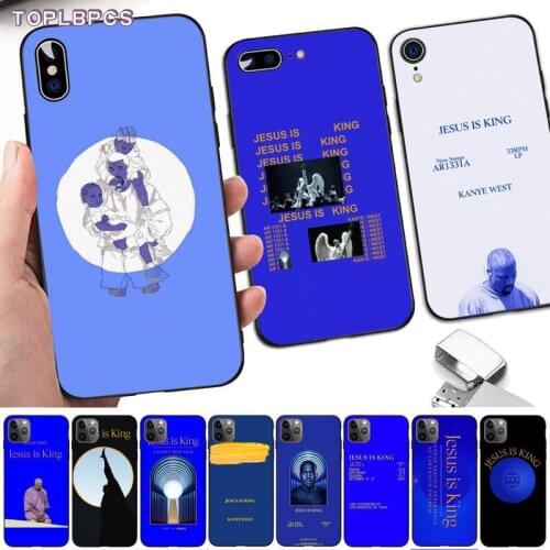 TOPLBPCS Jesus Is King Kanye West Luxury Phone Case for iPhone 8 7 6 6S Plus X 5S SE 2020 XR 11 12 pro XS MAX