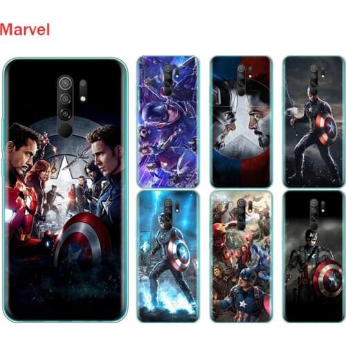 Silicone Cover Avengers Captain America For Xiaomi Redmi Note 10 10S 9 9S Pro Max 9T 8T 8 7 6 5 Pro 5A Phone Case