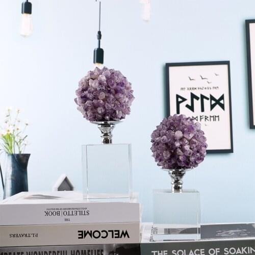 Nordic Geometric Abstract Naturalamethyst Hole Cluster Agate Living Room Model Room Office Soft Matching Craftscrystal Ornaments