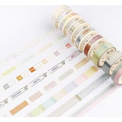 Light Color Daily Plan Washi Tape Adhesive Tape DIY Scrapbooking Sticker Label Masking Craft Tape