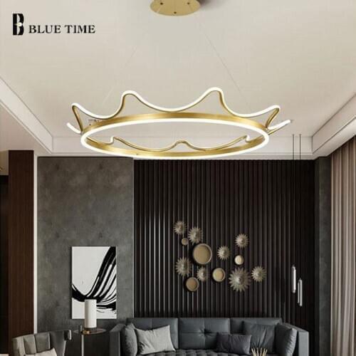 Led Chandelier Home Lamp Gold Frame Modern Ceiling Chandelier Lighting for Living room Bedroom Dining room Kitchen Hanging Lamps