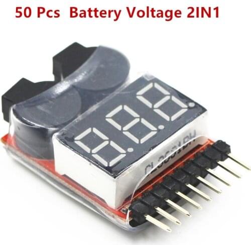 50pcs/lot 3.7-30V 1-8S Lipo/Li-ion/Fe Battery Voltage 2IN1 Tester Low Voltage Buzzer Alarm/BX100 1-8S Lipo Battery Tester for RC