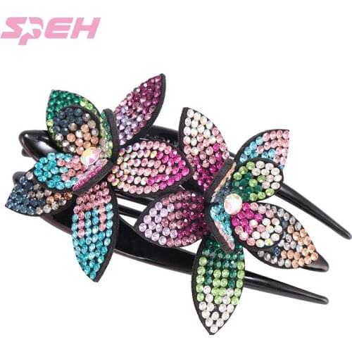 Korean hair clip water drill flower three-tooth clip adult female brain spoon hair card duck mouth clip fashion simple