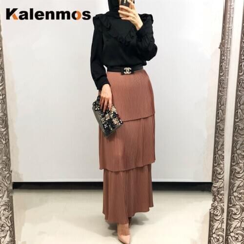 Skirt Women Abaya Turkish India Muslim Ribbon Lace-up Ethnic Maxi Long Skirts Gown Dubai Islamic Party Moroccan Kaftan Femme