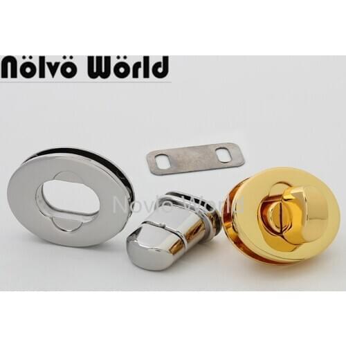 2-10 pieces 26x16mm 29x22mm 2 sizes deep gold decorative lock hardware purse twist lock oval bags lock accessories