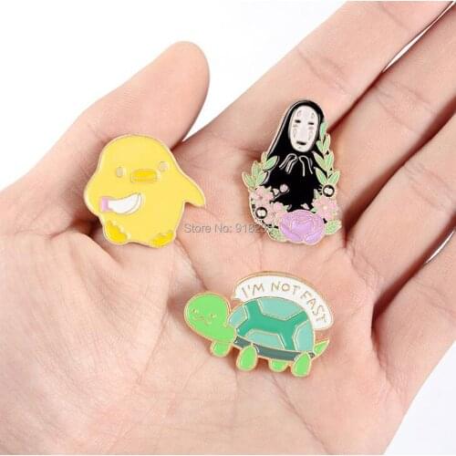 20/Lot Faceless Man Chick Turtle Brooch Figures Pin For Lapel Action Figure Toy