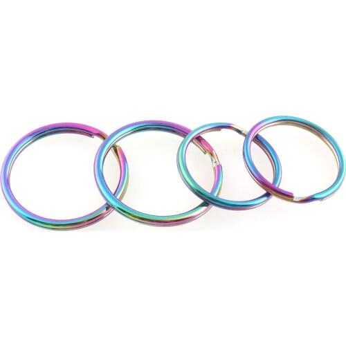 25mm Split Ring Rainbow Metal Key ring Key Chain Matching ring jump O Rings loop for jewelry making key ring key fob Hardware