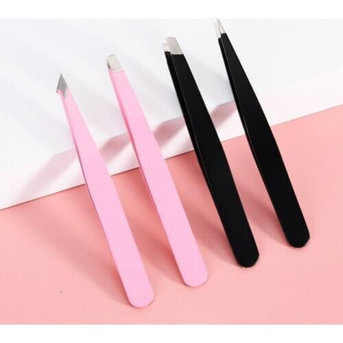 4Pcs Stainless Steel Slant Tip Tweezer Precision Set Clip Pliers Eyebrow Hair Remover Eyebrow Trimmer Beauty Tools