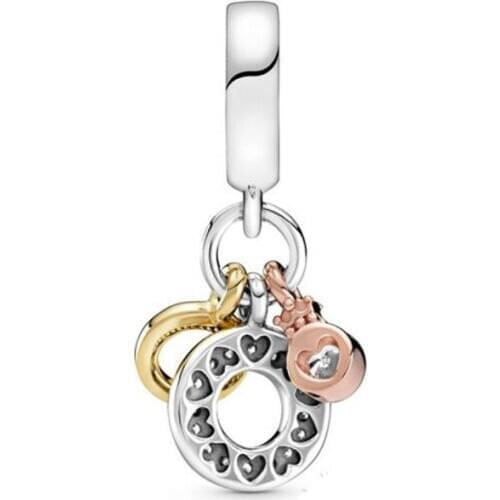 School Gift 2020 Autumn 925 Sterling Silver Beads Heart O Pendent Dangle Charm Fit Original Pan Bracelets Women DIY Jewelry