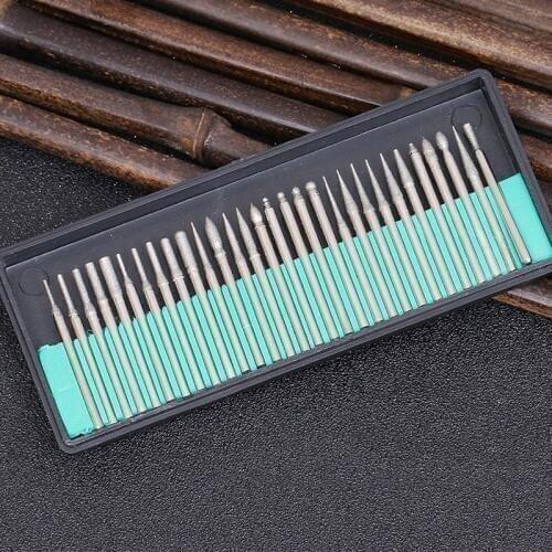 Power Tools Accessories Rotary tools Diamond Burs Grinding Wheel 3.0mm shank of 30pcs for Dremel Tools Accessories Abrasive Tool