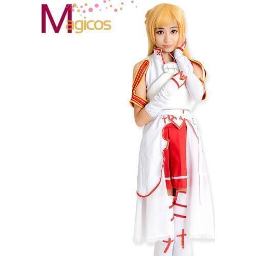 Anime Sword Art Online Yuki Asuna Uniform Cosplay Party Costume Full Set