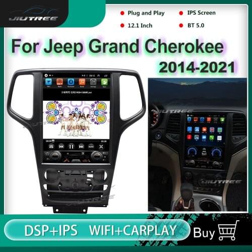 For Jeep Grand Cherokee 2014 2015 2017 car radio navigation vertical screen Tesla style Android9.0 car GPS audio with carplay
