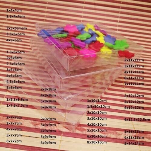 50pcs AxBxBcm Pvc Transparent Plastic Box Wedding Gift Box Packaging Box for Gifts Wedding Candy Party Travel Storage Jewelry
