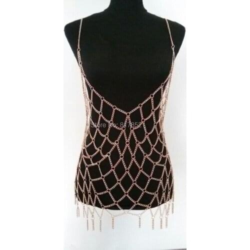 FREE SHIPPING! NEW STYLE BY413 Gold colour CHAINS FULL BODY JEWELRY MULTILAYERS CHAINS BODY JEWELRY 3 COLORS 3 SIZES