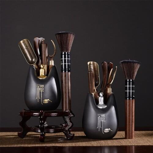 Tea Set Accessories Chicken Wing Wood Tea Ceremony Six Gentlemen Rough Pottery Tea Tube Kung Fu Tea Set Tea Spoon Filter