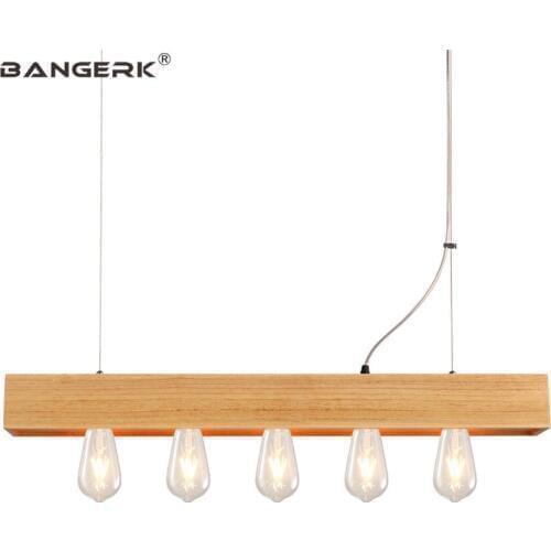 Nordic Design Wood Pendant Lamp Modern E27 LED Edison Loft Style Hanging Lights Pendant Lighting Home Decor Indoor Fixtures
