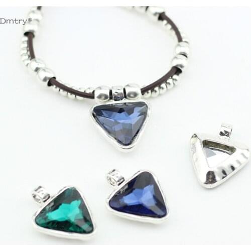 Dmtry 5pcs/lot Fashion Jewelry Findings Antique Silver-plated Triangle Pendant Charms Jewelry Findings Making Findings LC0180