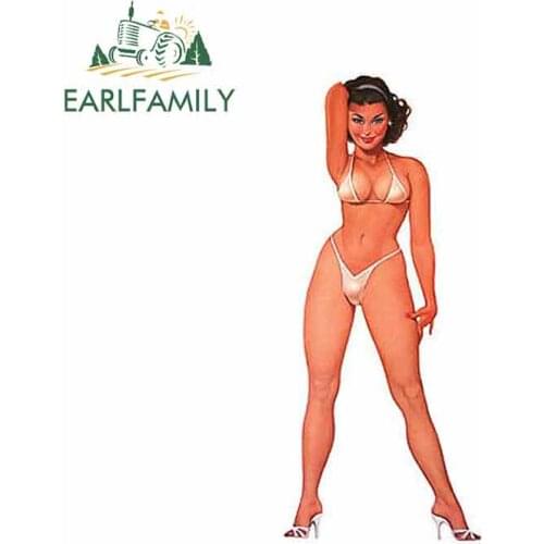 EARLFAMILY 13cm x 8.5cm Sexy Woman Anime Funny Car Stickers Bumper Trunk Truck Graphics RV VAN 3D DIY Fine Decal JDM Vinyl Wrap