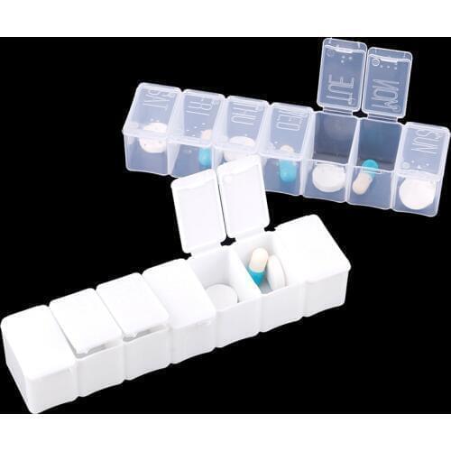 Travel Pill Box Holder Weekly Medicine Storage Organizer Container Drug Tablet Dispenser Independent Lattice Plastic Pill Case