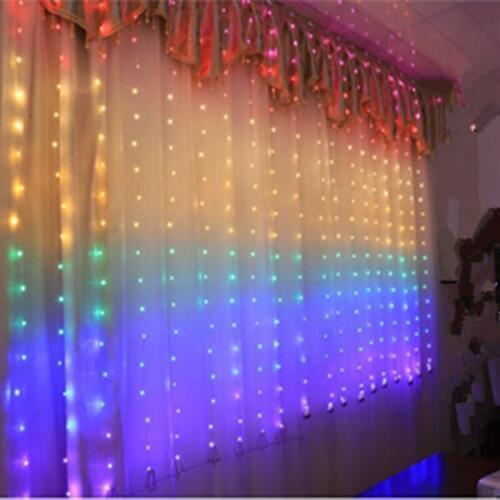 1.5m*2m Remote Control Curtain Light Garland On The Window Led Copper String Fairy Lights Christmas Wedding Bedroom Home Decor