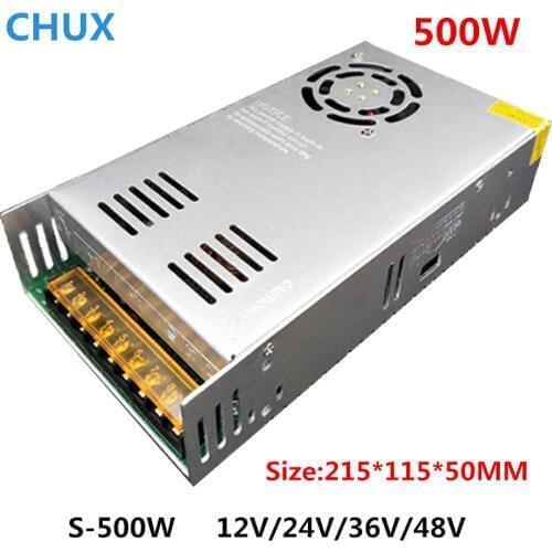 CHUX 12V 15V 24V 27V 36V 42V 48V Switching Power Supply 500w Single Output 110V 220V AC DC LED transformer Power Supplies