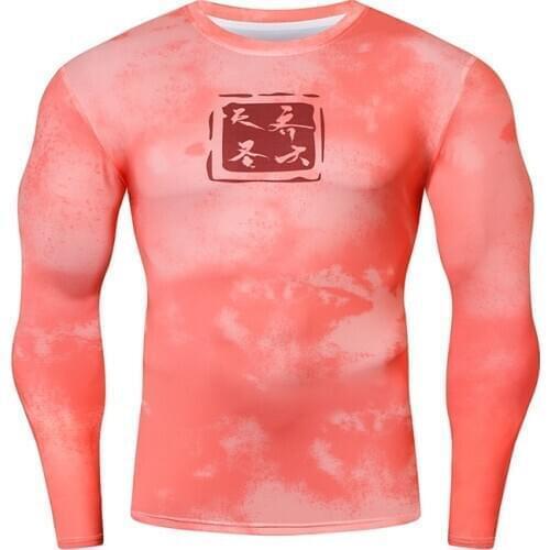 ZRCE 3D Printed Men Plus Size Running T-shirt Fitness Tight Long Sleeve Sport T-Shirts Men Compression T-shirt 3XL Tops