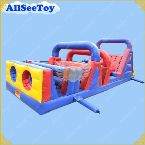 Inflatable Obstacle Course Bouncy Castle Combo Slide, Anti-UV PVC Tarpaulin Bounce House for Kids