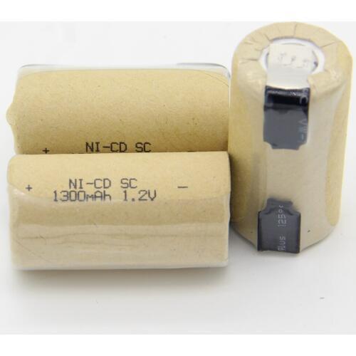 Nickel sheets flat top 1300mAh sub C battery NICD akkus 1.2V akkumulator SC batteries for screwdrivers for flashlight solar