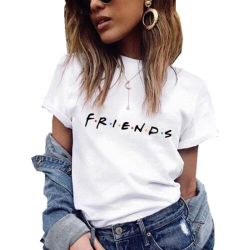 New Women T-Shirt Harajuku Leisure Top Tee Casual Ladies Female T Shirts Plus Size Woman Clothes Friends Print Short Sleeve