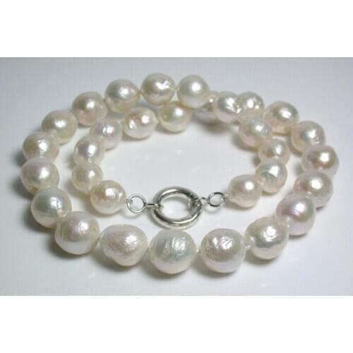 Natural white 10.5-13mm Kasumi-like freshwater pearl & sterling silver necklace