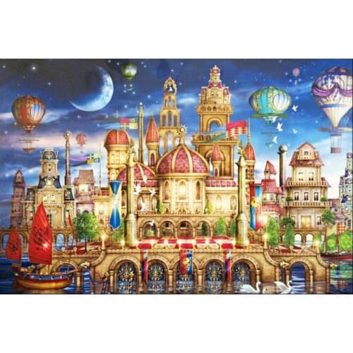 Full Square Diamond Art Castle Mosaic Embroidery Painting Rhinestone Drawing Picture Home Wall Papers Handcraft Gift Beadwork
