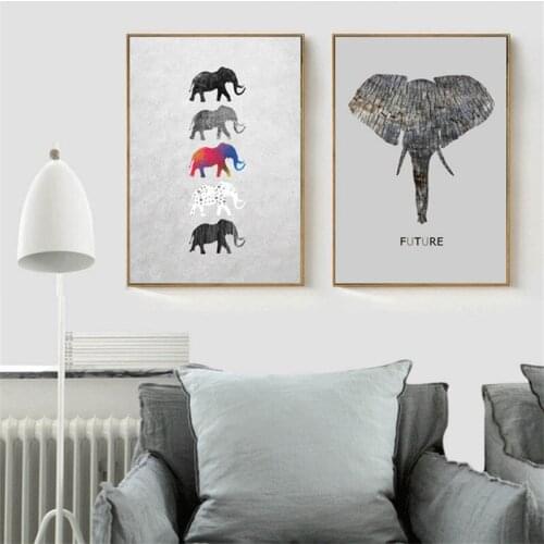 Simple Cartoon Animal Elephant Home Childrens room Bedroom nursing school kindergarten creative wall art Decorative Painting