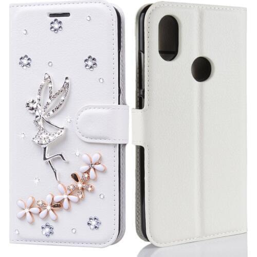 Luxury Bling Diamond Book PU Leather Flip Case Cover For Huawei P Smart Y5 Y6 Y7 Y9 2019 Nova 3 3i 4 4e Honor 8X 8C 8A 8S 9X 9S