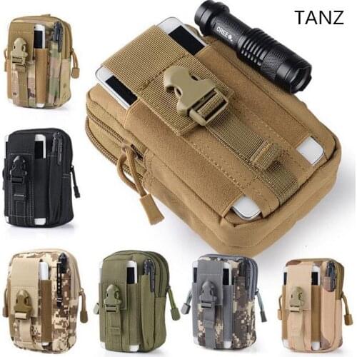 TANZ Universal Outdoor Tactical Holster Military Molle Hip Belt Waist Belt Bag Wallet Pouch Purse Phone Case for iPhone 7 6 Plus