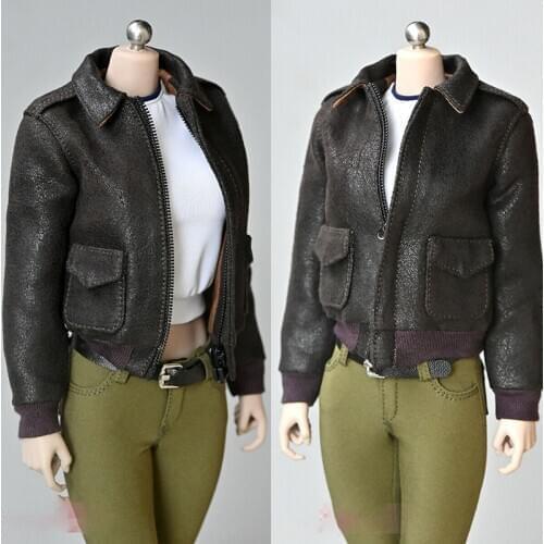 In Stock 1/6 Female Pilot Flying Jacket Retro Style Suit Clothes Model Fit 12'' HT PH Action Figure Body