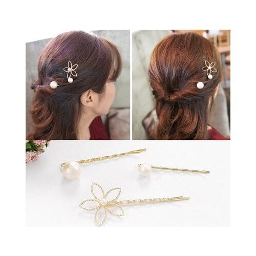 1Pair=3pcs Simple Hairpins Women Girls Crystal Rhinestone Flowers Shaped Hair Clips Barrette Hairpins Clamp Hair Accessories